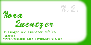 nora quentzer business card